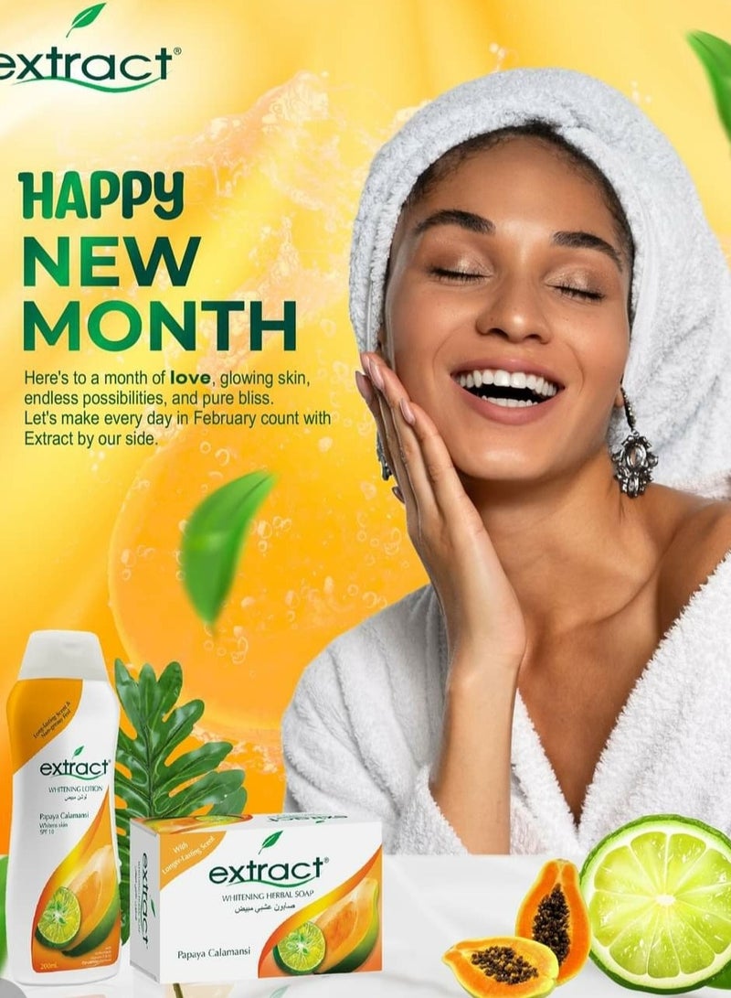 اكستراكت لوشن التبييض بخلاصة البابايا كالامانسي بمعامل حماية 10 - / 200 مل & صابون التبييض العشبي بخلاصة البابايا - Image 3