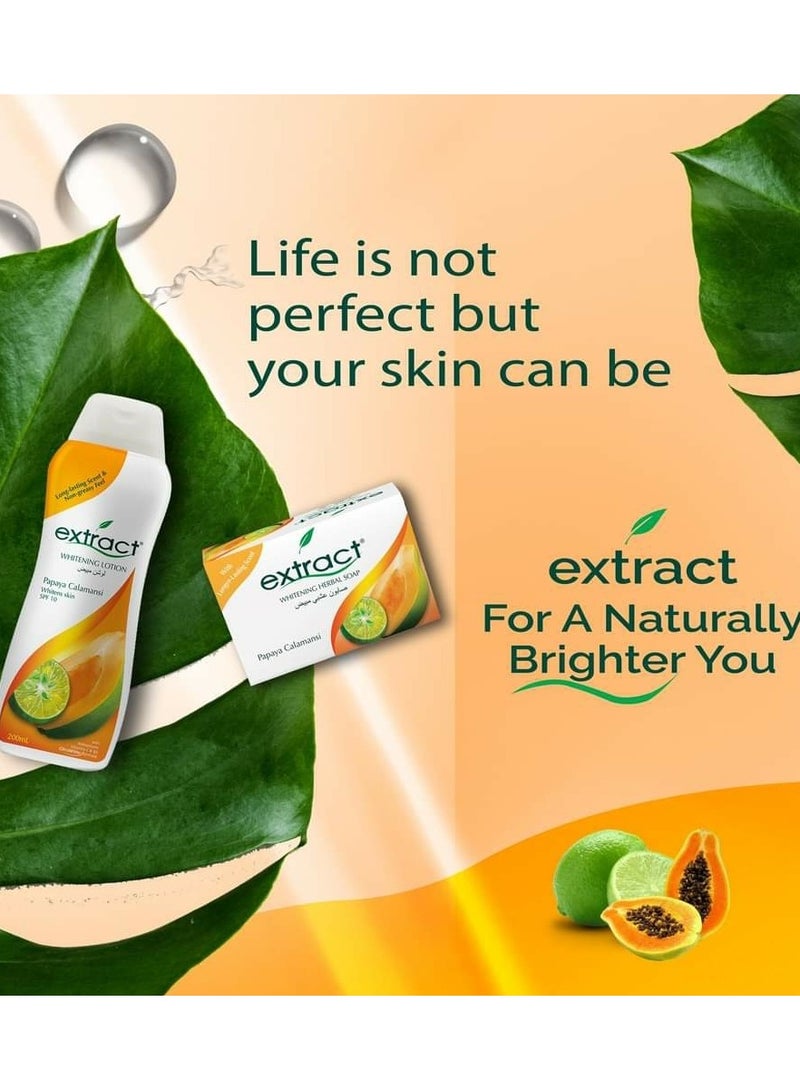 اكستراكت لوشن التبييض بخلاصة البابايا كالامانسي بمعامل حماية 10 - / 200 مل & صابون التبييض العشبي بخلاصة البابايا - Image 4