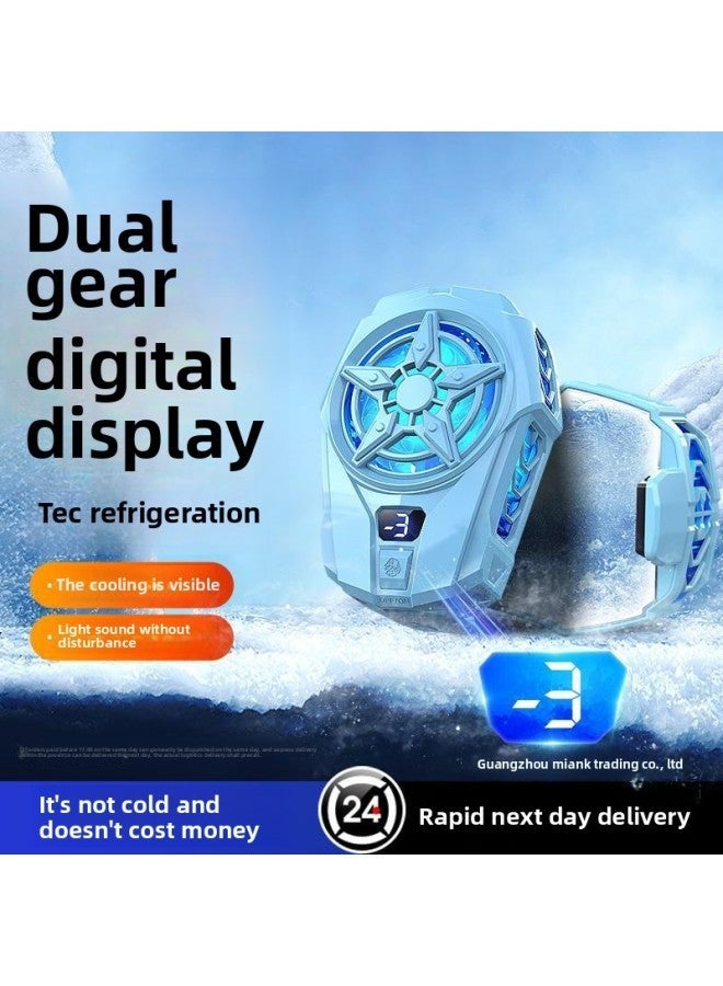 Mobile Phone Radiator Semiconductor Refrigeration Cooling Artifact Water Fan For Iqoo AppleMillet Black Shark 2pro-color:Sky Blue 【Digital Display Temperature + Dual-speed Charging Head】 Strong Cool - Image 2