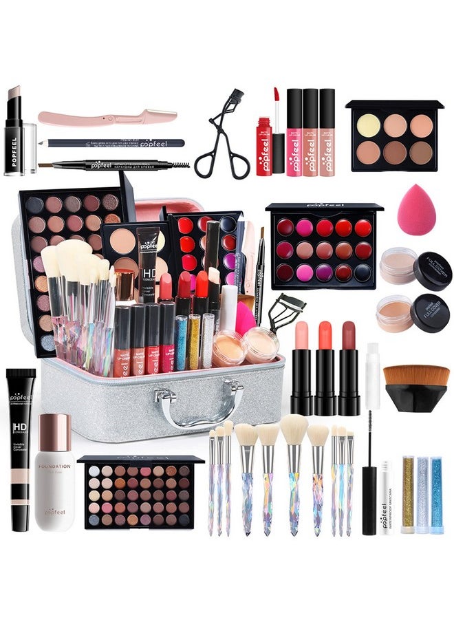 Pure Vie - Allinone Holiday Gift Surprise Makeup Set Essential Starter Bundle Include Eyeshadow Palette Lipstick Concealer Blush Mascara Eyeliner Face Powder Lipgloss Brush Full Makeup Kit For Women - Image 1