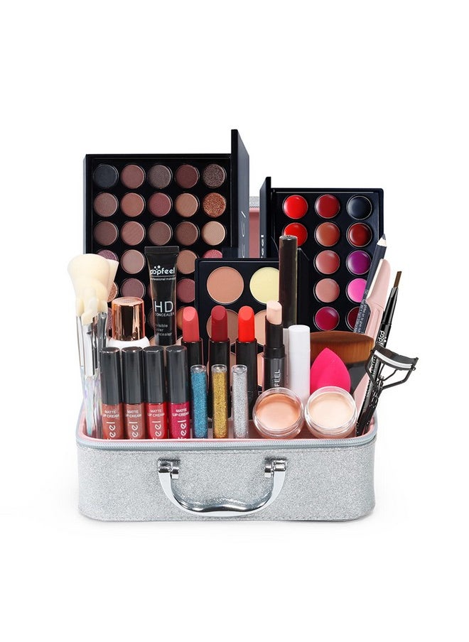 Pure Vie - Allinone Holiday Gift Surprise Makeup Set Essential Starter Bundle Include Eyeshadow Palette Lipstick Concealer Blush Mascara Eyeliner Face Powder Lipgloss Brush Full Makeup Kit For Women - Image 1