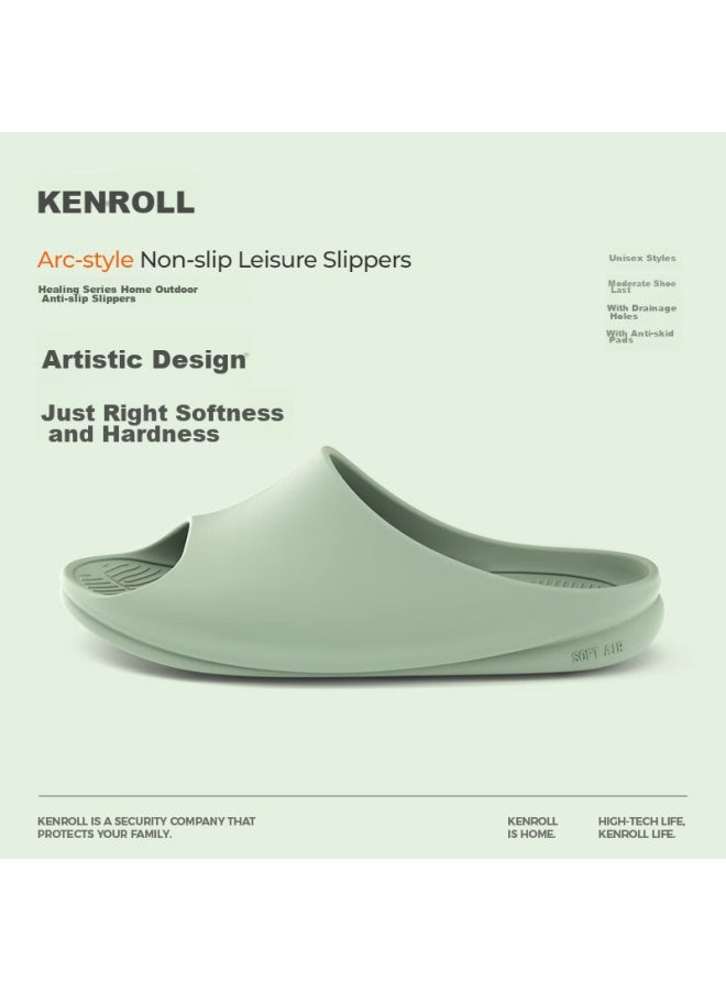 Kenroll Uni Home Bathroom Anti-slip Slippers Comfortable Lightweight Slides Crab Shell Green 40-41 - Image 1