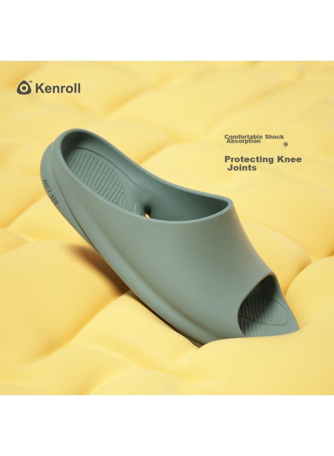 Kenroll Uni Home Bathroom Anti-slip Slippers Comfortable Lightweight Slides Crab Shell Green 40-41 - Image 2