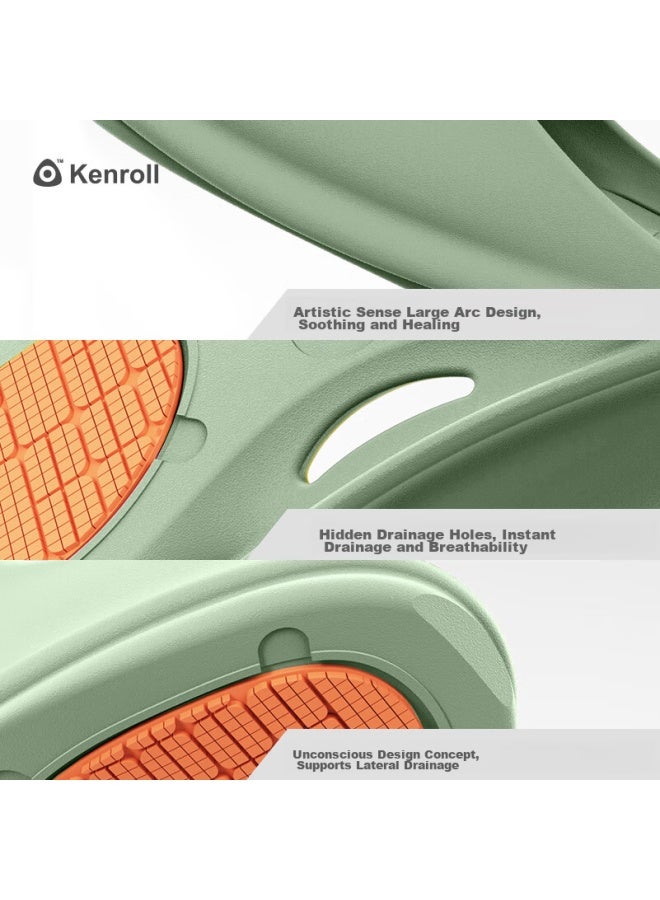 Kenroll Uni Home Bathroom Anti-slip Slippers Comfortable Lightweight Slides Crab Shell Green 40-41 - Image 4