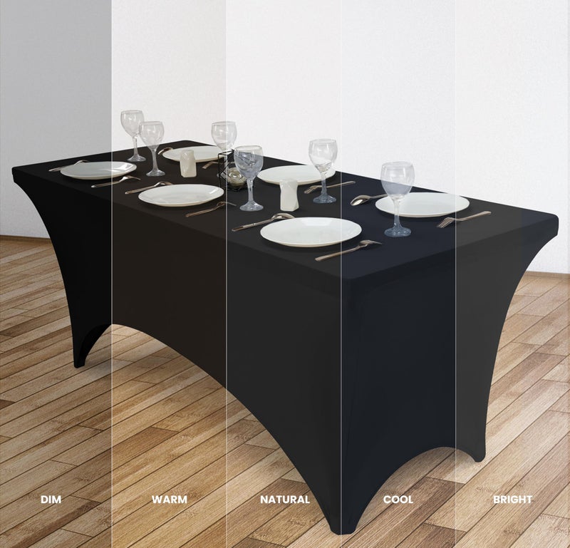 Utopia Kitchen 6FT Spandex Tablecloth [2 Pack, Black] 200 GSM Stretch, Fitted, Washable and Wrinkle Resistant Table Cloth Rectangle Cover for Trade Shows, Wedding, Parties [72Lx30Wx30H Inch] - Image 3