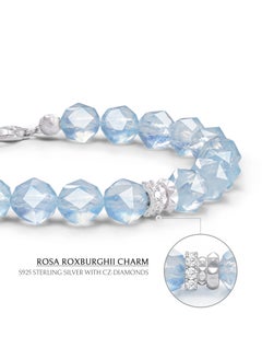 AWNL Women's Bracelet with Brazilian Aquamarine Gemstone, Rosa Roxburghii Silver Gift for Wife Girlfriend Mother  - Image 5
