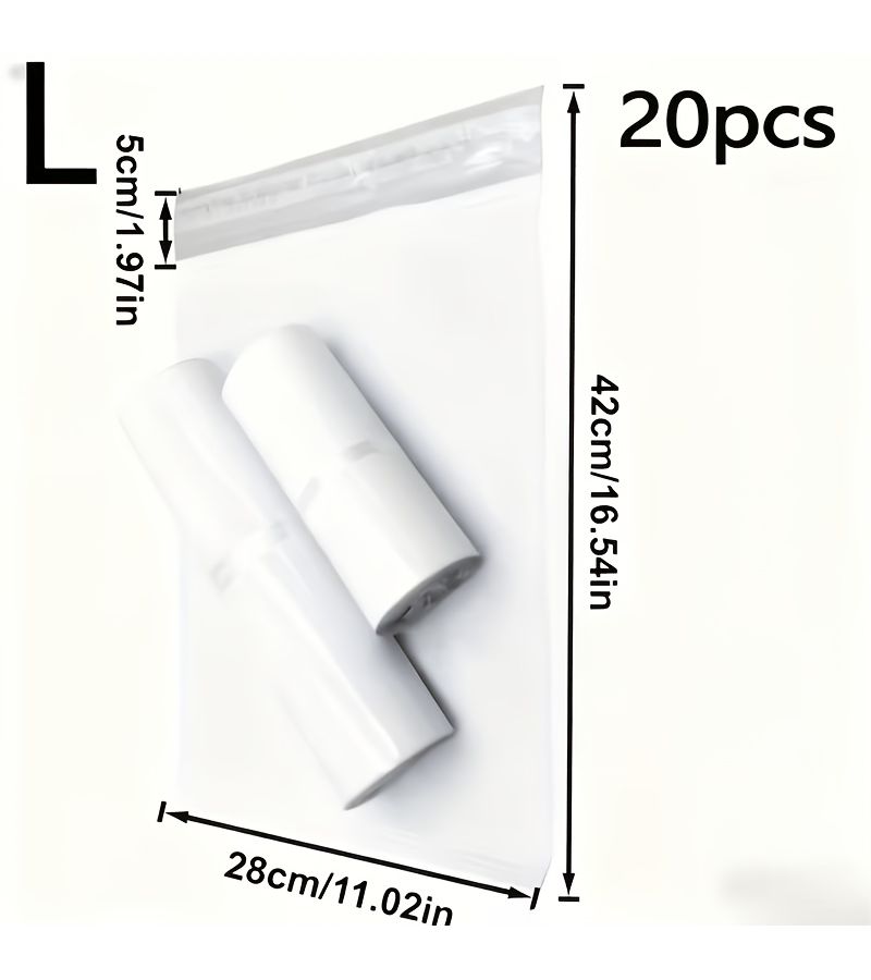 20 Pack Thickened Self Sealing White Mailing Bags Mixed Sizes Available Reinforced Edge Oversized Shipping Bags Suitable for Commercial Use Clothing Packaging and Large Parcels Capacity M - Image 5