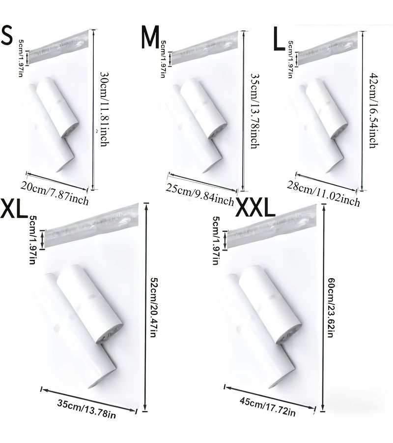 20 Pack Thickened Self Sealing White Mailing Bags Mixed Sizes Available Reinforced Edge Oversized Shipping Bags Suitable for Commercial Use Clothing Packaging and Large Parcels Capacity M - Image 4