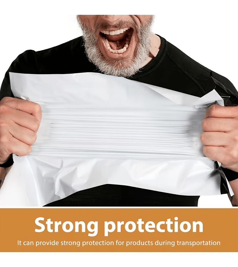 20 Pack Thickened Self Sealing White Mailing Bags Mixed Sizes Available Reinforced Edge Oversized Shipping Bags Suitable for Commercial Use Clothing Packaging and Large Parcels Capacity M - Image 2