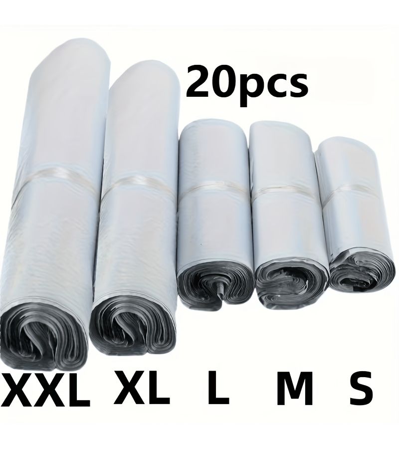 20 Pack Thickened Self Sealing White Mailing Bags Mixed Sizes Available Reinforced Edge Oversized Shipping Bags Suitable for Commercial Use Clothing Packaging and Large Parcels Capacity M - Image 1