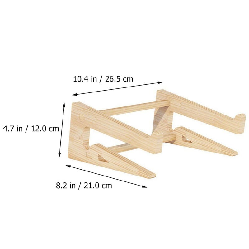 Wooden Laptop Stand with Cooling Vent Ergonomic Height Adjustable Rack for Home Office - Image 3