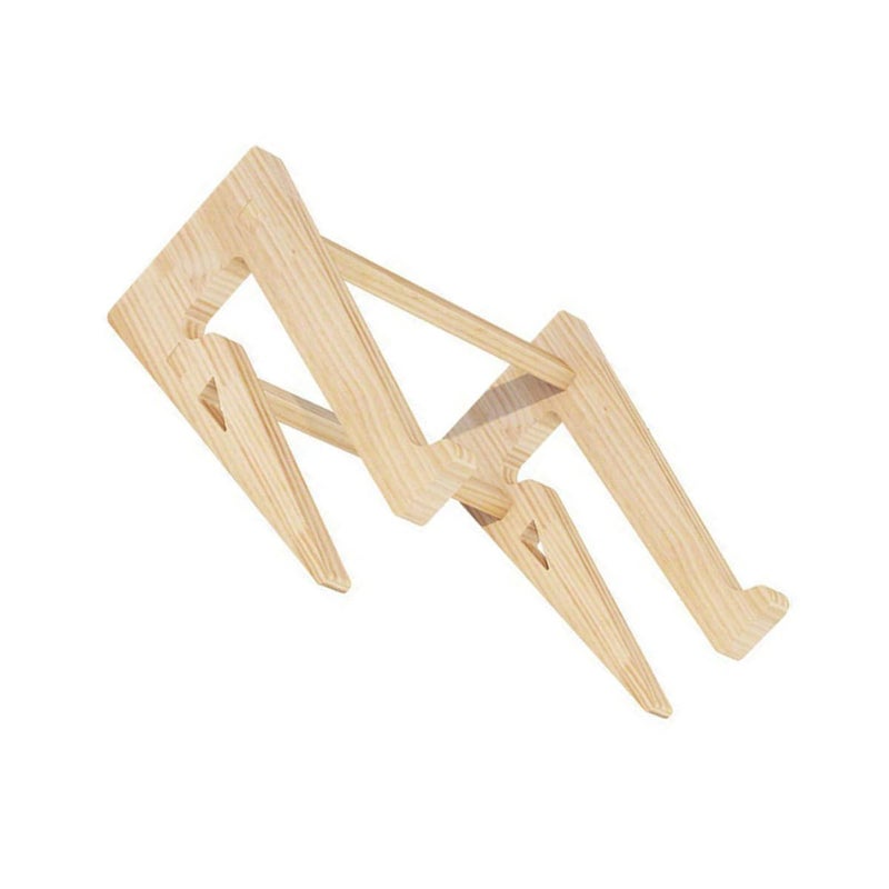 Wooden Laptop Stand with Cooling Vent Ergonomic Height Adjustable Rack for Home Office - Image 2