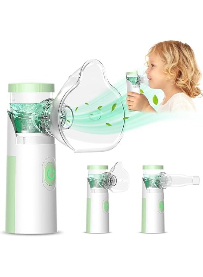 Portable Rechargeable Nebulizer for Adults & Children - Ultra Quiet Mesh Inhaler with Ergonomic Handle - Handheld Design for Home & Travel Use - Easy Operation & Transport - Image 1