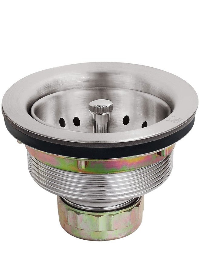 EADOT 3.5 Inch Nickel Sink Drain Assembly with Strainer Basket Stopper, 304 Stainless Steel Sink Strainer and Stopper - Image 1
