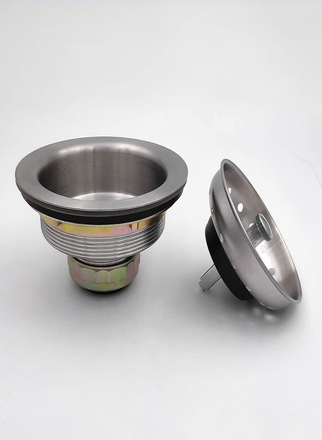 EADOT 3.5 Inch Nickel Sink Drain Assembly with Strainer Basket Stopper, 304 Stainless Steel Sink Strainer and Stopper - Image 4