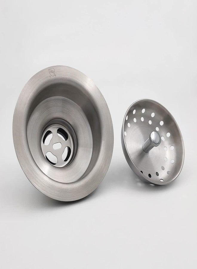 EADOT 3.5 Inch Nickel Sink Drain Assembly with Strainer Basket Stopper, 304 Stainless Steel Sink Strainer and Stopper - Image 3