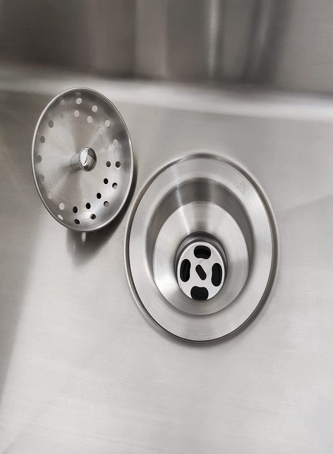 EADOT 3.5 Inch Nickel Sink Drain Assembly with Strainer Basket Stopper, 304 Stainless Steel Sink Strainer and Stopper - Image 5