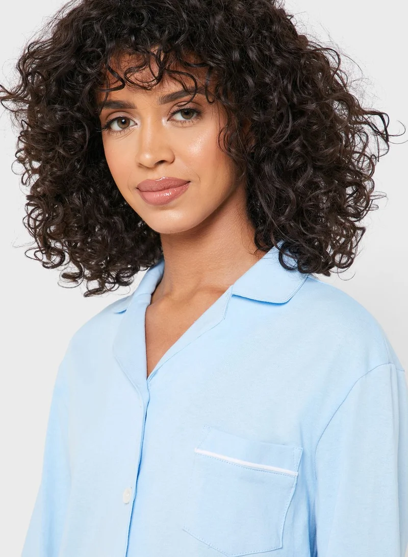 Ginger Button Through Shirt Nightdress