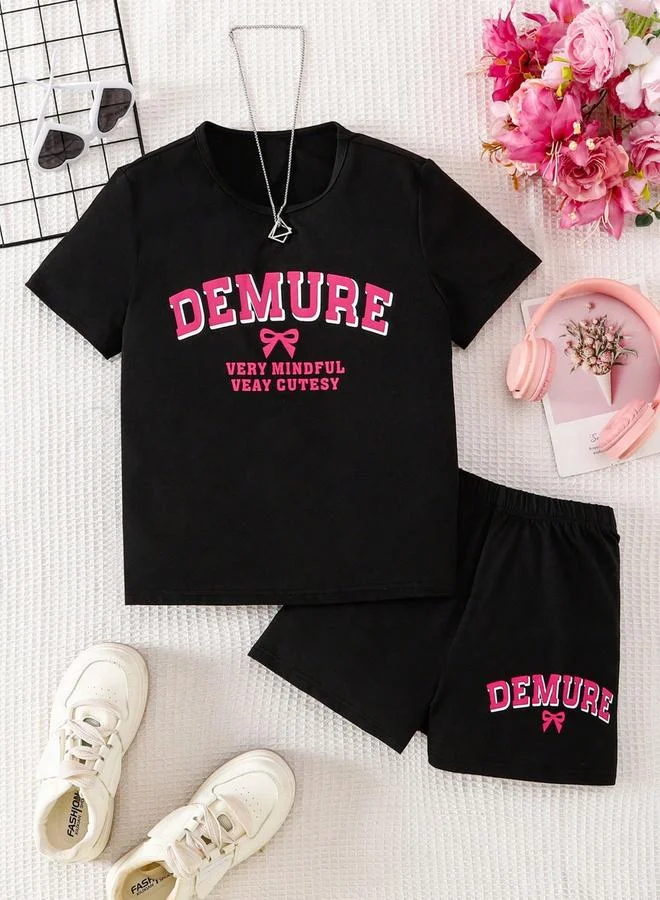 Take Two Teen Girls Printed T-Shirt and Shorts Set
