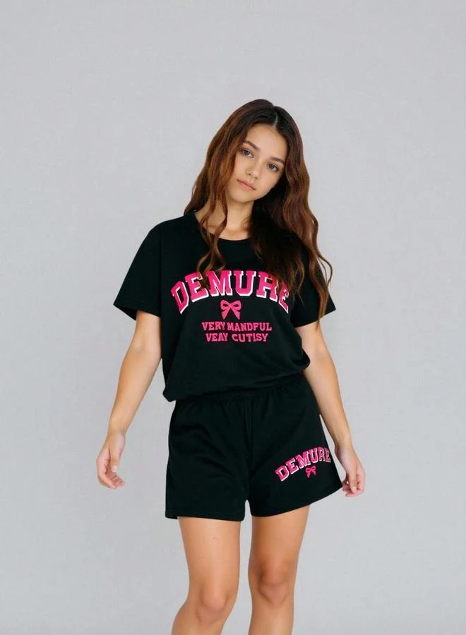 Take Two Teen Girls Printed T-Shirt and Shorts Set