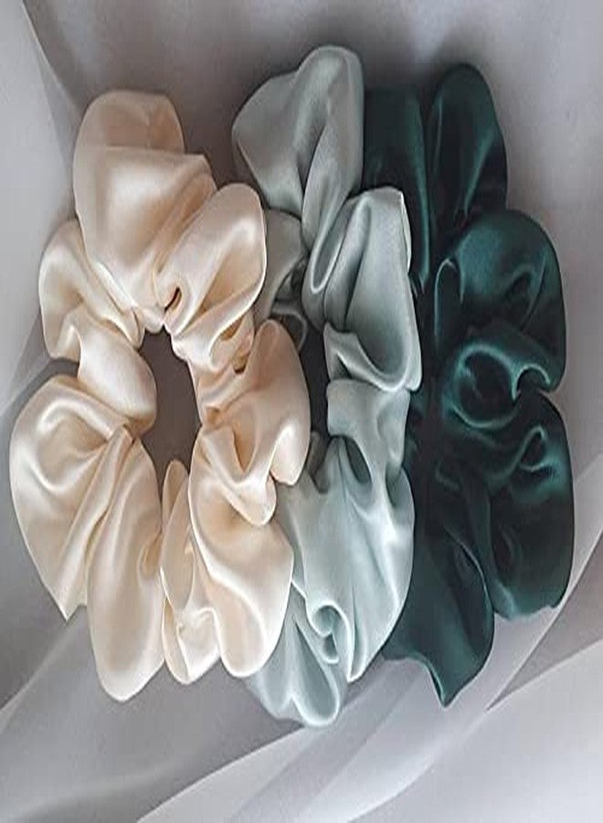 Viyanshi Silk Satin Hair Ties Scrunchies Elastic Hair Band for Women (s15) - Multicolor - Image 3