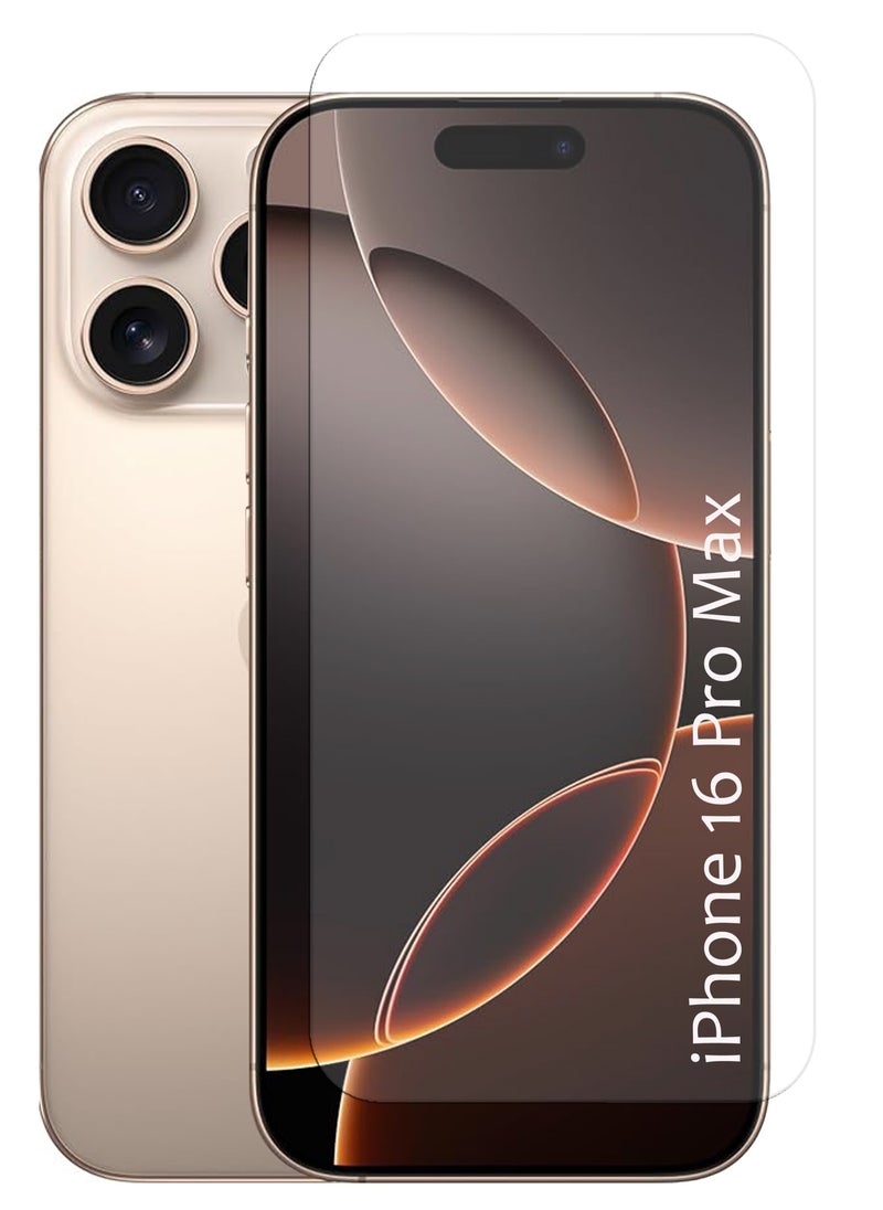 iPhone 16 Pro Max - Tempered Glass Screen Protector - Delicate Touch , Higher Transparency , Easy to Install ,Anti-scratch and Bubble-free Screen Protector - Clear