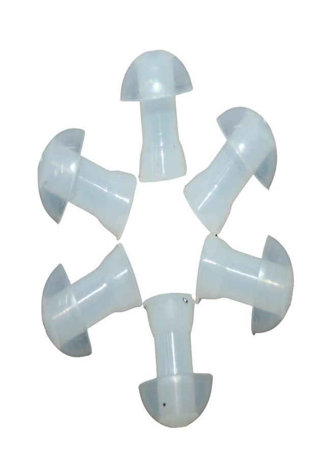 FCS Hearing Aid Domes Ear Tips Silicone Earplug Domes For BTE And Pocket Hearing Instruments Ear Tip Replacement With Tube And Elbow Connectors (Made In India, 6 Pc. Small- 8Mm), Transparent - Image 2