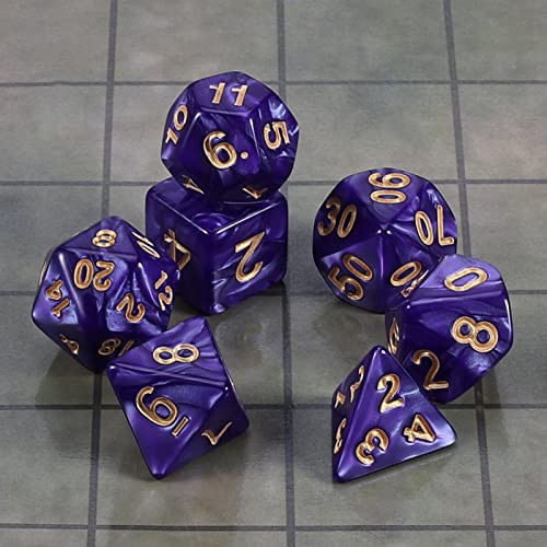 CiaraQ DND Polyhedral Dice Set with Dice Bag for Dungeons and Dragons RPG MTG Role Playing Table Games Purple - Image 5