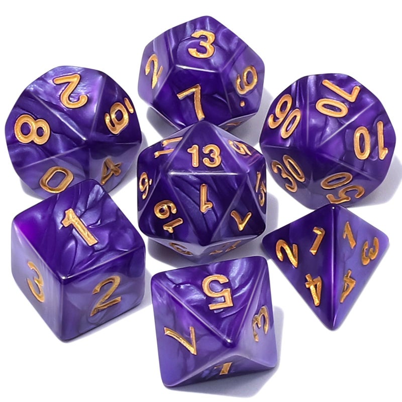 CiaraQ DND Polyhedral Dice Set with Dice Bag for Dungeons and Dragons RPG MTG Role Playing Table Games Purple - Image 3