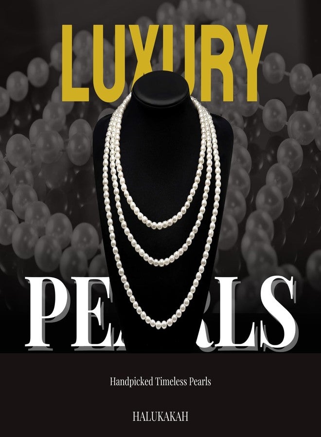 HALUKAKAH 1920s Long Pearl Necklace for Women - Exquisite Natural Cultured Pearls - Luxurious 8mm Strand with Timeless Elegance - Creamy White Length 150cm - Perfect for Special Occasions - Image 4