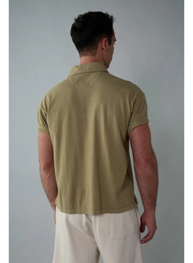 American Eagle AE Textured Polo Shirt