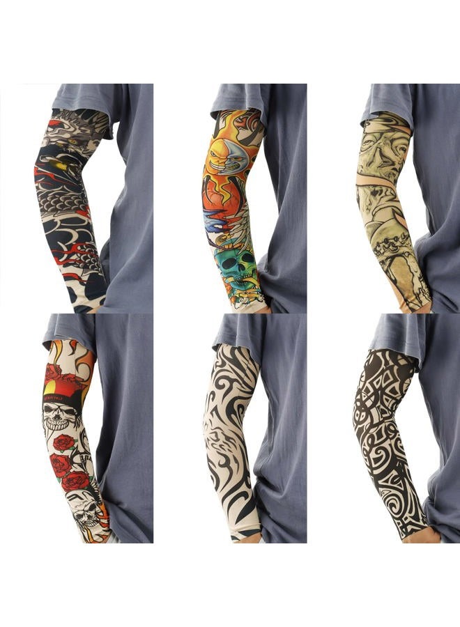 YARIEW Tattoo Sleeves for Men, 12pc Arm Sleeves Fake Tattoos to Cover Arms, Cooling Sun Protection, Color 2, 15.4*3.5 inch - Image 4