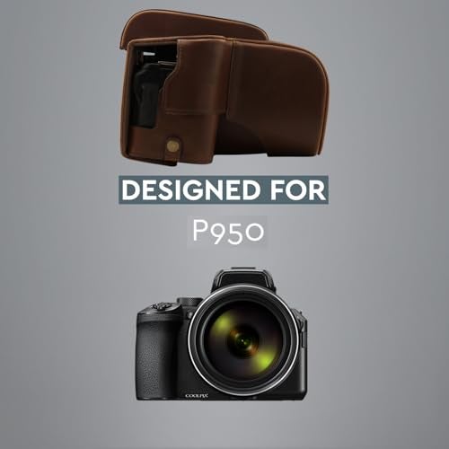 MegaGear Faux Leather Case Compatible with Nikon Coolpix P950 - Dark Brown (MG1879) - Image 5