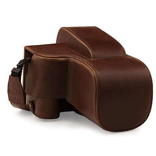 MegaGear Faux Leather Case Compatible with Nikon Coolpix P950 - Dark Brown (MG1879) - Image 1