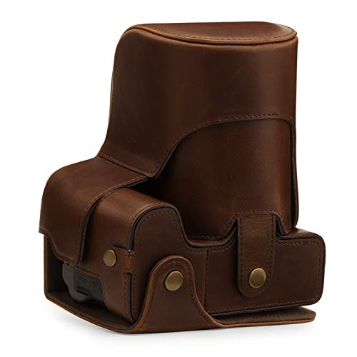 MegaGear Faux Leather Case Compatible with Nikon Coolpix P950 - Dark Brown (MG1879) - Image 2