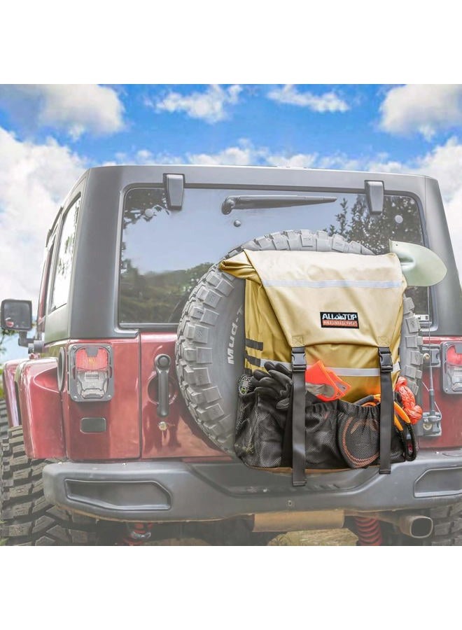 ALL-TOP Spare Tire Trash Bag, Heavy Duty Truck Tailgate Trash Bag, Cargo Storage Bag for Jeep, Truck, SUV or Car, Fit up to 40'' Tire (Gobi Tan) - Image 1