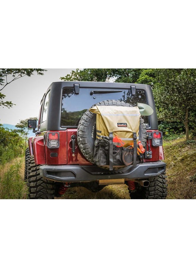 ALL-TOP Spare Tire Trash Bag, Heavy Duty Truck Tailgate Trash Bag, Cargo Storage Bag for Jeep, Truck, SUV or Car, Fit up to 40'' Tire (Gobi Tan) - Image 5