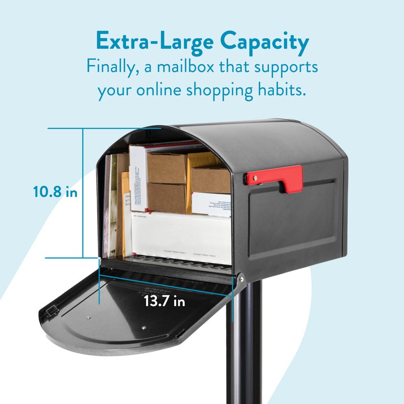 Architectural Mailboxes 950020P-10 Centennial Post Mount Mailbox, Extra Large, Pewter - Image 3
