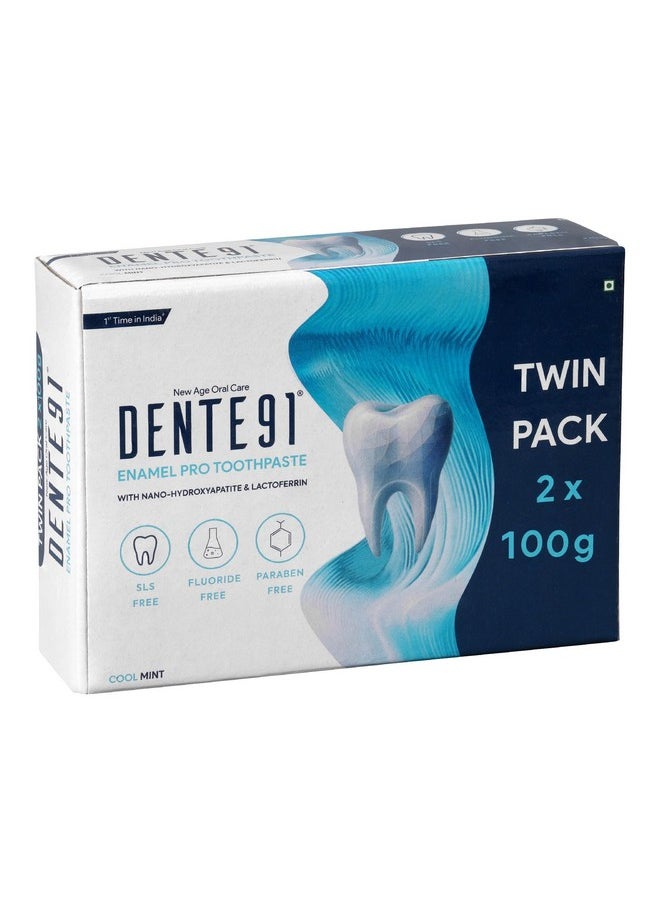 DENTE91 - Enamel Pro Toothpaste| Sensitivity Relief | Repairs Cavities | Fights Gum Disease | Reduces Bad Breath | Strengthens Enamel | Sls Free | Fluoride Free | Paraben Free | Pack Of 2, 2 X 100G - Image 1