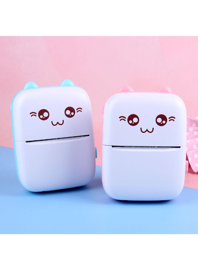 SHOPI Mini Portable Thermal Printer with 1 Roll Paper Blue/White - Image 5