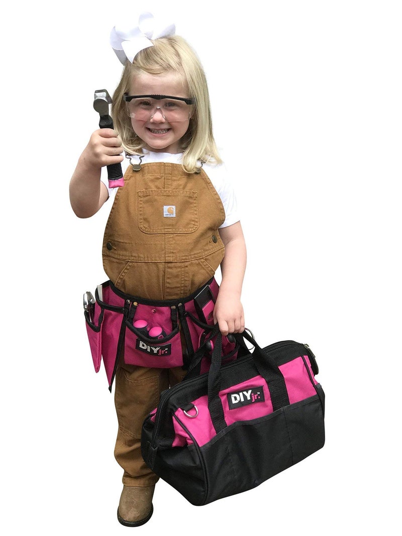 DIY jr My First Tool Set - PINK by DIY Jr. - Real Tool Set for Kids Pink Tools for Girls Toolbelt Child-sized Tools Complete Tool Set for Girls Tools for Small Hands - Image 5