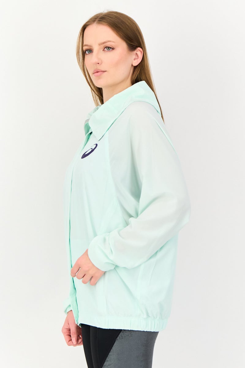 asics Women Sportswear Fit Long Sleeve Tennis Jacket, Mint Green - Image 2