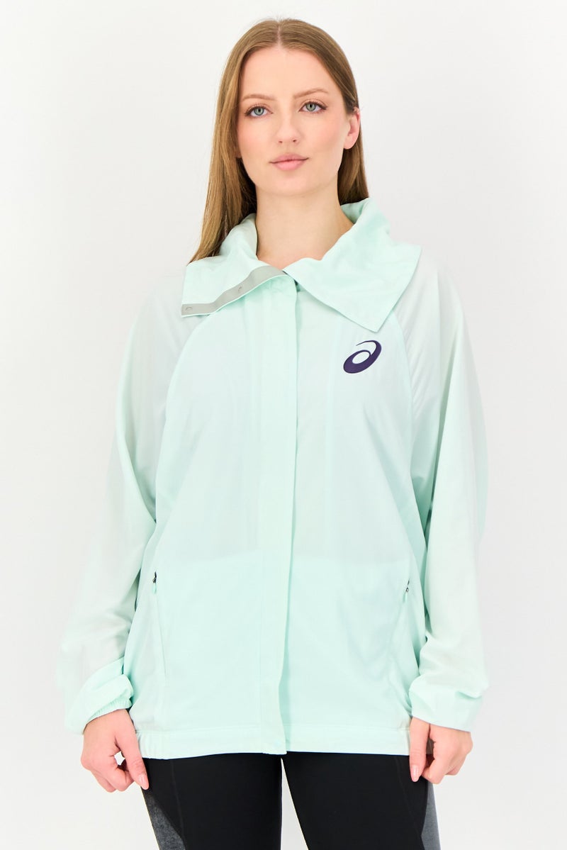 asics Women Sportswear Fit Long Sleeve Tennis Jacket, Mint Green - Image 1