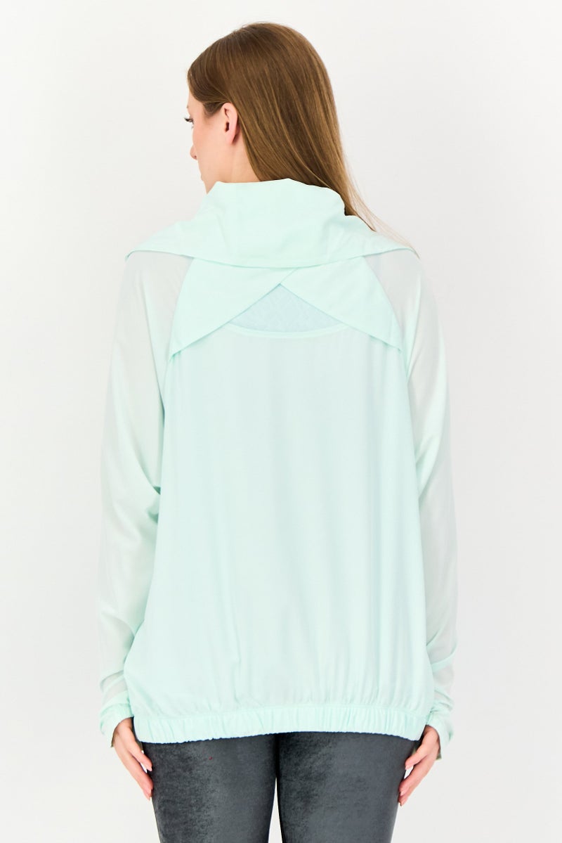 asics Women Sportswear Fit Long Sleeve Tennis Jacket, Mint Green - Image 4