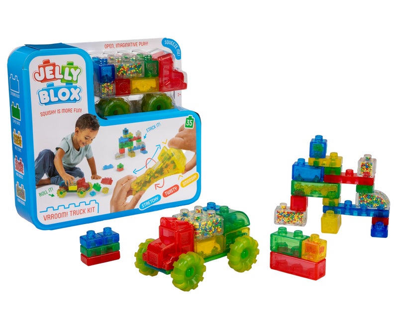 Goliath Jelly Blox Vrroom! Truck Kit | Includes 35 Blocks | Toddler & Preschool Building Blocks Kids Can Squeeze, Stretch, Squish | MESH ACCREDITED | Safety Tested Ouch-Free | Sensory Play Toy Ages 2+ - Image 2