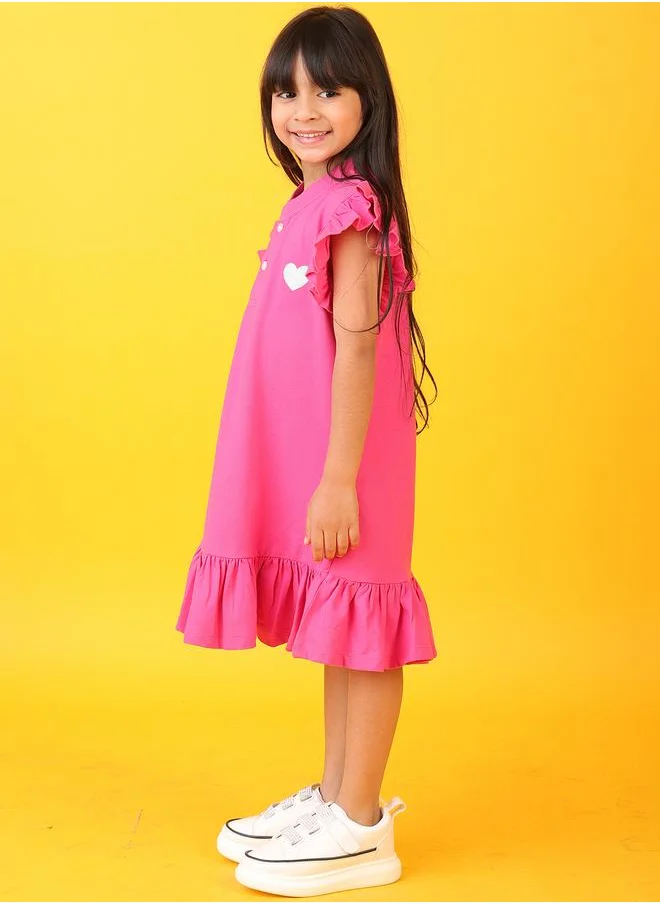 Anthrilo Anthrilo Glitter Heart Detail Flutter Sleeves Dress