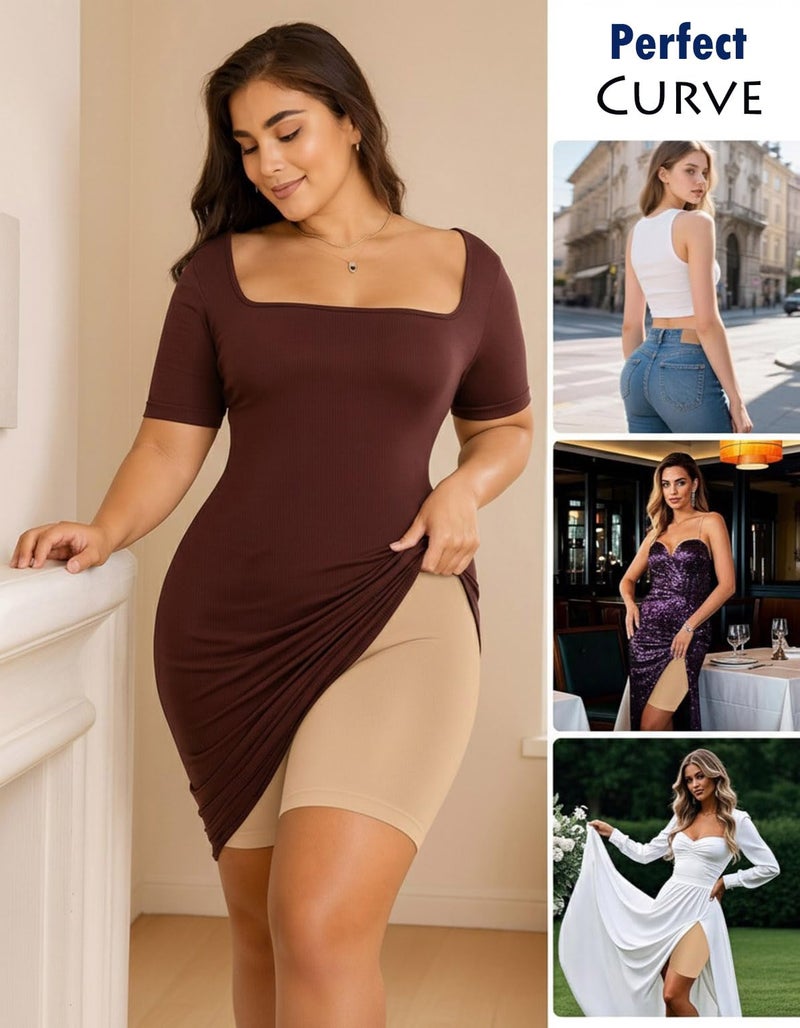 HSR Tummy Control Shapewear for Women Butt Lifting Shapewear High Waist Body Shaper Shorts Seamless Thigh Slimmer (Fits Waist : 30 to 39 Inch) Skin - Image 5