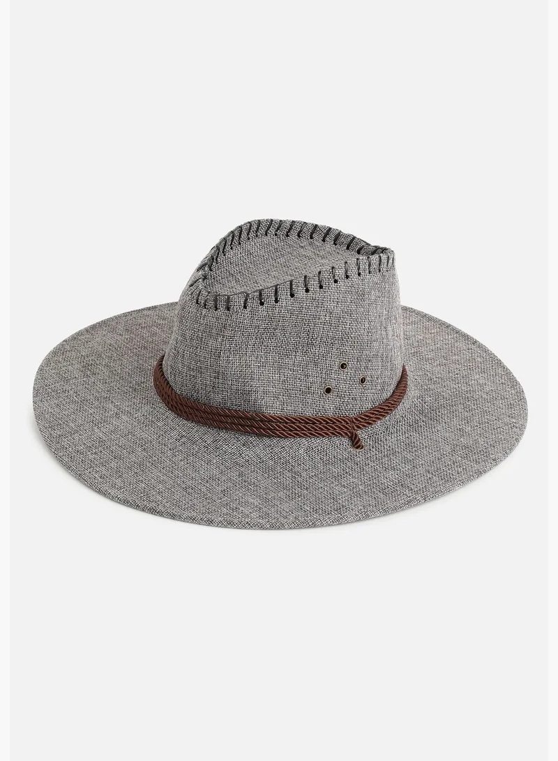 French Accent Casual Textured PU Leather Cowboy Hat For Men