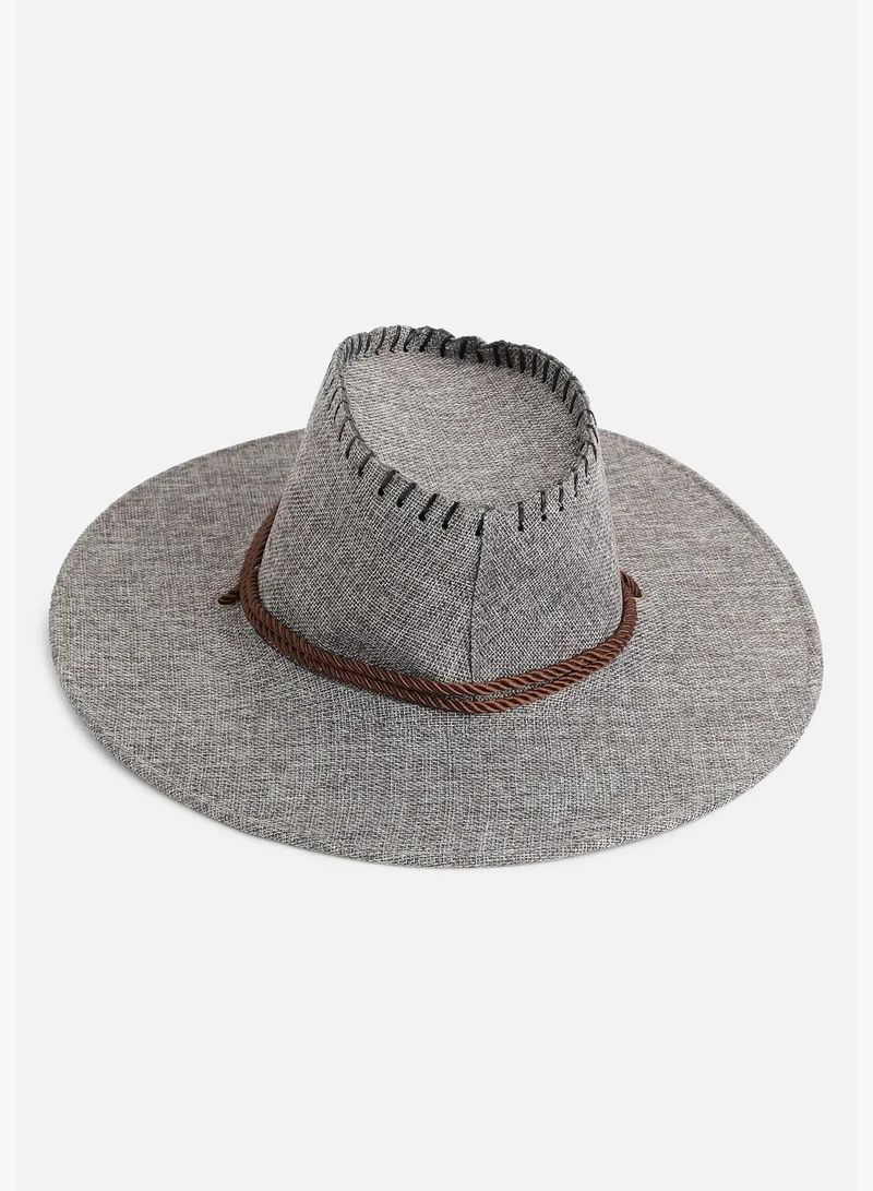 French Accent Casual Textured PU Leather Cowboy Hat For Men