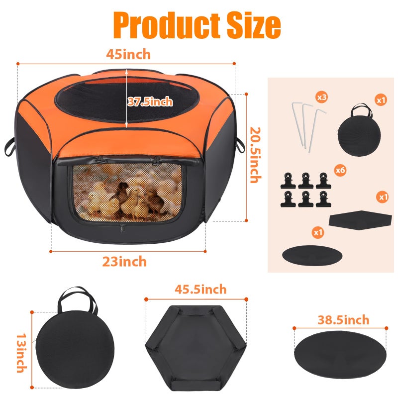 Phoncoo Chick Brooder Box, Upgrade Double Door Brooder Box for Chick Starter Kit, Pop-Up Baby Chicken Pen Supplies Brooding Up to 15 Baby Chicks, Duck and Quail - Image 2
